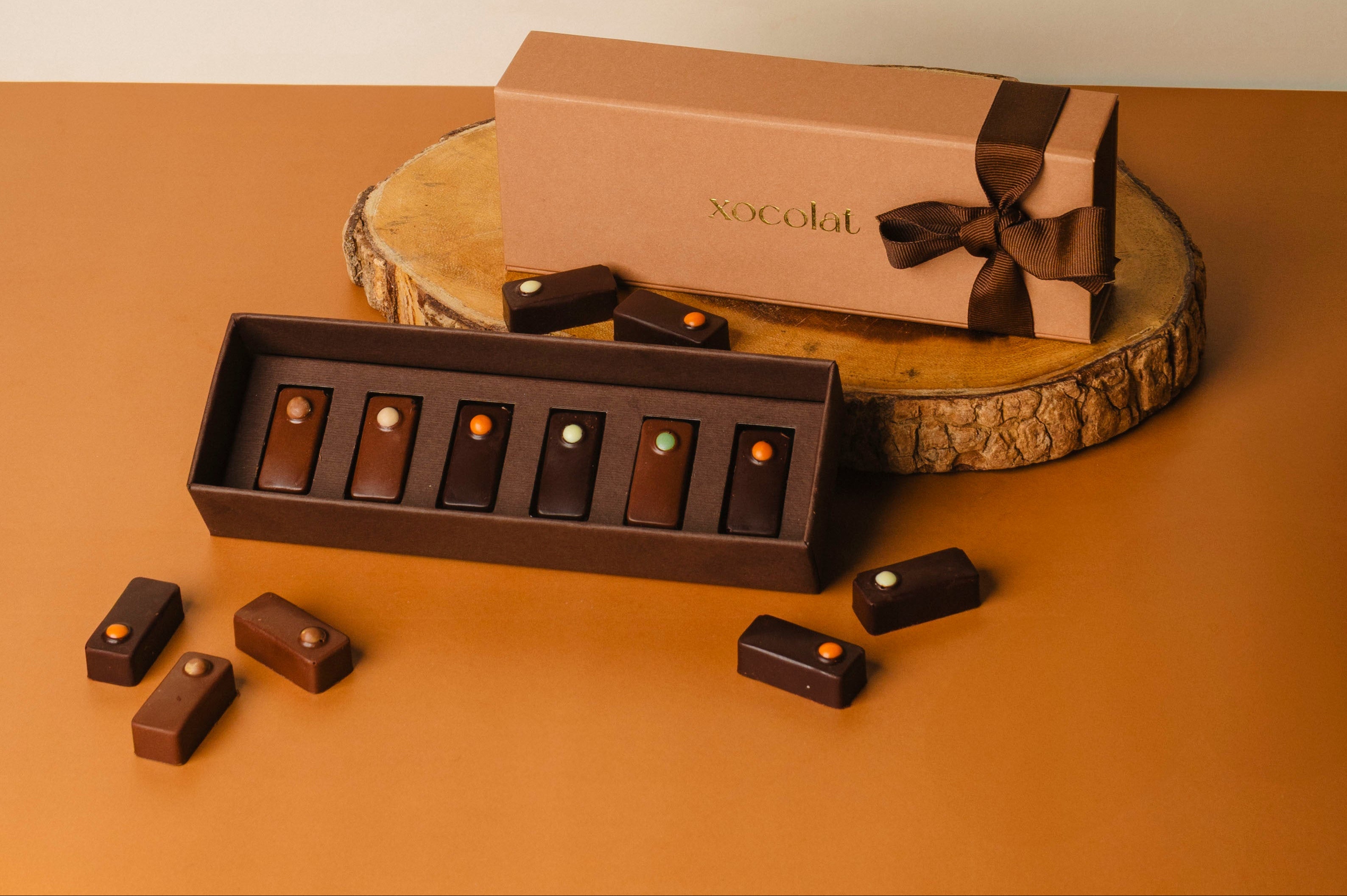 Caja marron 6 pralines
